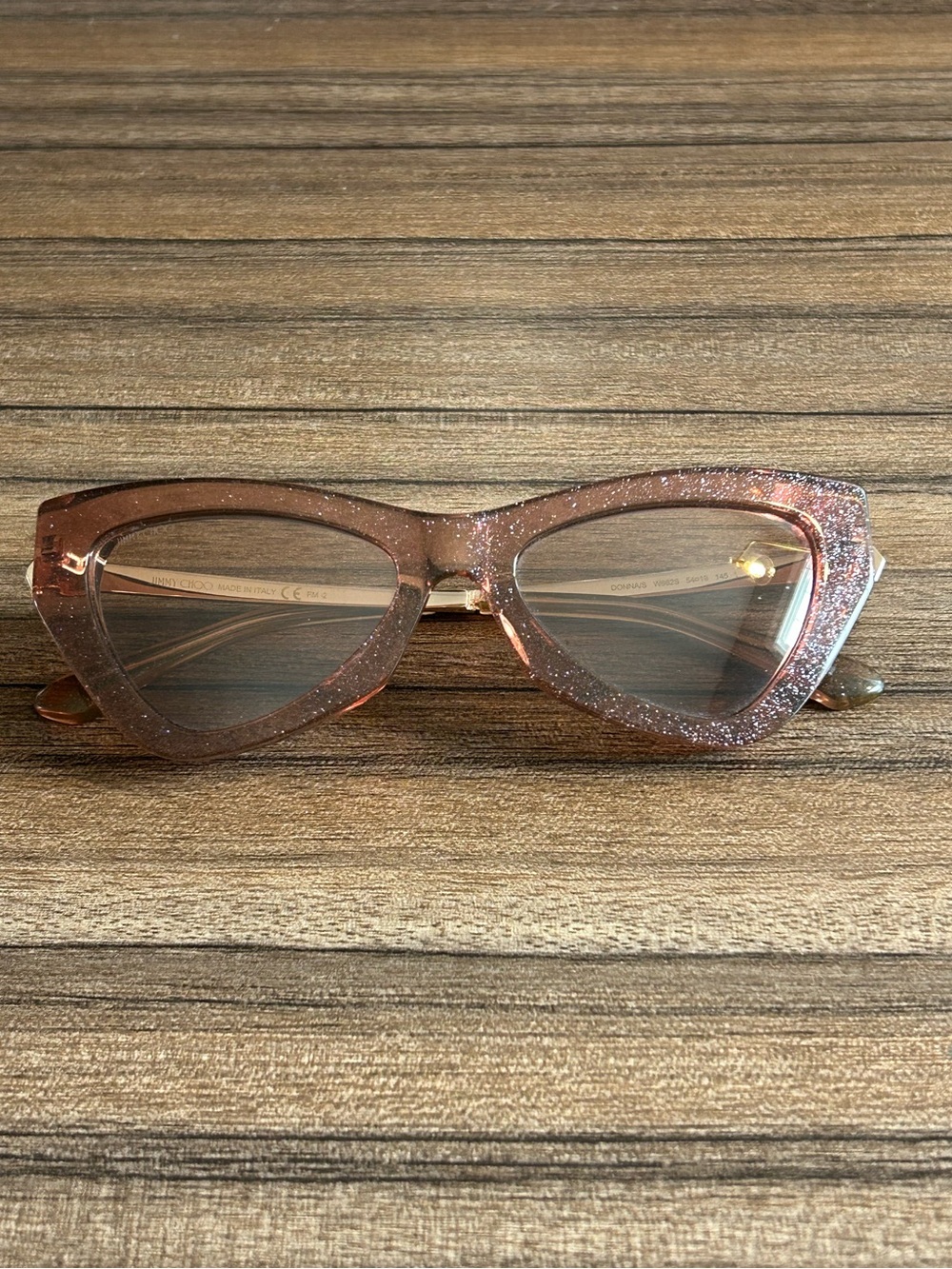 Jimmy Choo Sparkle Cat Eye Sunglasses - Pink Glitter